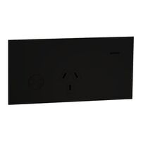 Clipsal Solis T Series Double Switch Power Point | Wiser Connected | Horizontal Mount | 10A | Ebony Aluminium | @Each of 1 | by Clipsal