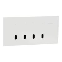 Clipsal Solis T Series 4 Gang Grid Plate | Polished White Ceramic | Secure Screw Fixing | by Clipsal