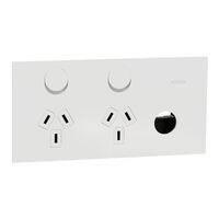 Double Switch Power Point | Removable Extra Switch | White Ceramic Finish | 10A Rated | @Each of 1 | by Clipsal