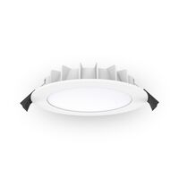 10W Flush Lens low profile LED downlight with dimmable driver - Tri-CCT - White