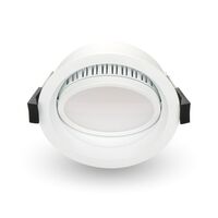 10W Tilt Adjustable LED downlight with dimmable driver - Tri-CCT - White