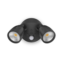 Hawk 12W Twin LED Security Spotlight - IP65 - Black - w/PIR Sensor