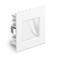 3w 24 Volt DC CV LED Square (70x70) Recessed Step Light -WHT -4000K-Clear Lens