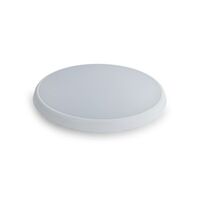 25w LED 350mm Round Low Profile Dimmable IP54 Poly. Oyster - White Trim - TRI-CCT