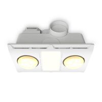 2-Light high-velocity bathroom heater & exhaust w/LED panel - white - Tri-cct