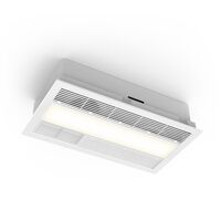 2000W PTC high velocity bathroom heater & exhaust w/LED panel - White - tri-cct