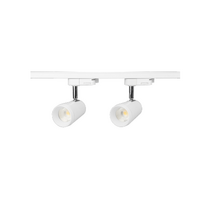 2 x 10W LED Dimmable Adj. Spotlights c/w 1m Track Pack - WH/60deg/WW
