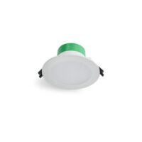 8W LED Downlight Dimmable - 90deg - w/F&P - White - Flush Lens - Tri Colour