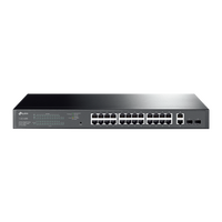 TP-LINK 28-PORT EASY SMART GIGABIT SWITCH, POE+(24), SFP(2), 250W, METAL CASE, 5YR