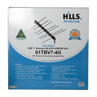 Hills Antenna 01TBV7-4G Tru-Band 7-Element VHF Black Arrow 4G Antenna