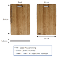 HID SEOS Bamboo Card 8K SIO | Laser Engraved | Vertical Slot | Eco-Friendly | @Pack of 100 | by Dicker Data