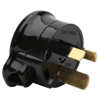 Plug Side Entry Heavy Duty 15A Black