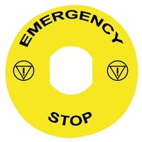 EMERGENCY STOP LEGEND 90MM