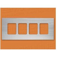 Fascia 4 Gang S/Steel Electric