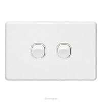 Switch 2 Gang IP66 Horizontal White