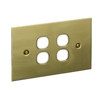 Flush Brass 4 Gang Plate Only