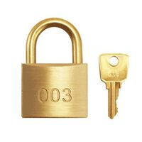 PADLOCK, 003 FIRE BRIGADE 40mm, 6.35mm SHACKLE, 1 KEY