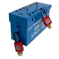 GROUP LOCK BOX, BLUE METAL 13 LOCK POSITIONS