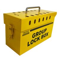 GROUP LOCK BOX, YELLOW METAL 13 LOCK POSITIONS