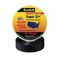 TAPE, PRO VINYL ELEC SUPER 33+ SCOTCH, 25mm x 33m BLACK