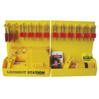 LOCKOUT STATION KIT, WALLMOUNT LARGE SIZE W/VALVE LOCKOUTS