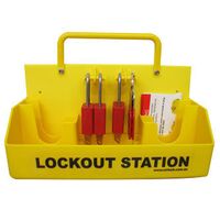 LOCKOUT STATION, PORTABLE/WMNT SMALL WITH 3 PADLOCKS