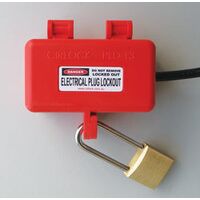 LOCKOUT DEVICE SUITS 240V PLUGS,  INCLUDES BRASS PADLOCK