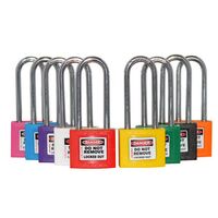 COLOUR CODED PADLOCK, BRASS 50mm SHACKLE, 2 KEYS, WHITE