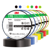 TAPE, VINYL ELECTRICAL 170 TEMFLEX, RBOW, 18mm x 20m [10]
