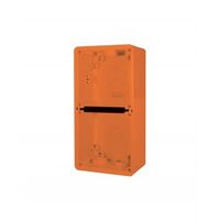 Enclosure Back Box  2 Gang with 25mm and 2 x 20mm Entries Chemical Resistant Orange