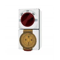 Combination Switched Socket IP66 40A 500V ac 4 Pin Chemical Resistant White