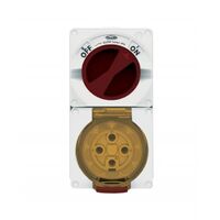 Combination Switched Socket IP66 50A 500V ac 4 Pin Chemical Resistant White