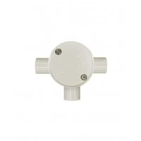 Junction Box Round 3 Way 20mm Shallow Medium Duty PVC Grey