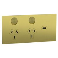 Socket Sw Horiz Twin 1ExUSBC 10A