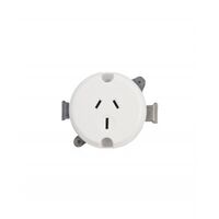 Surface Socket 15 Amp 250V Three Pins Diameter 66mm White