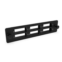 PLATE, 6 PORT UNLOADED SC DUPLEX / LC QUAD, BLACK