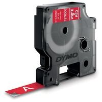 DURABLE STANDARD TAPE, D1 WHITE ON RED, 12mm x 3m