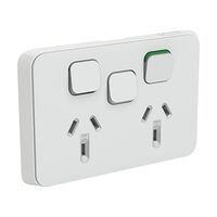 Clipsal Iconic Power Point Skin Cover | Durable Polycarbonate | Clip-On Design | Cool Grey Finish | @Pack of 1 | by GAF
