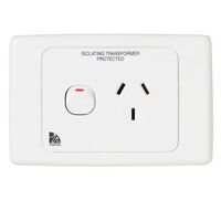 Medical-Grade Single Power Point with Switch | Double Pole Safety | IP20 Rated | White Finish | @Pack of 1 | by Clipsal