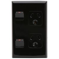 Black Switch Socket | Single Switched Outlet | Durable Polycarbonate | IP20 Rated | @Pack of 1 | by Clipsal