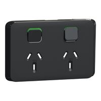 Skin Socket Switch Horizontal Twin 10A 250V | Durable Polycarbonate | IP20 Rated | White Finish | @Pack of 1 | by GAF