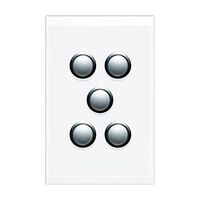 5 Gang Push Button LED Switch | Integrated Blue LED Indicators | Modern Design | @Pack of 1 | by Clipsal
