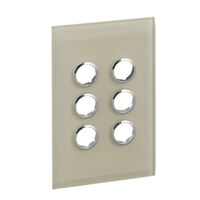 Glass Fascia 6 Gang Switch Plate | Toughened Glass | Gloss Finish | by Clipsal