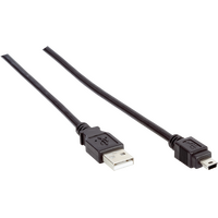 CABLE,  MALE/MALE  3M00  USB A/MINI   BK