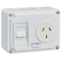 Combination 3P Flat 10A Protected Socket | IP66 Weatherproof | Heavy-Duty Construction | by Clipsal
