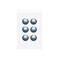 6 Gang Push Button LED Switch | Integrated LED Indicators | Modern Design | by Clipsal