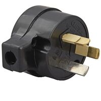 3 Pin Plug Piggyback Black | 240V AC | 10A Rated Current | Durable Plastic Housing | @Pack of 1 | by Clipsal