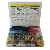 Electricians Terminals Service Kit | Insulated & Non-Insulated Terminals | Portable Storage Case | by Alco