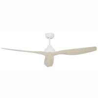 BAHAMA 52" CEILING FAN - WHITE W/ WHITEWASHED TIMBER FINISH BLDS
