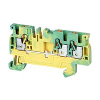 PUSH-IN TERM  GND 1.5mm 3 CONN GREEN/YELLOW